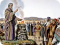 Mose besprengte den Altar und das Volk mit dem Opferblut (2. Mose 24, 6-8).<br />
