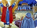 Elia forderte die Baalpriester heraus und bat Gott, mit dem Feuer auf das Opfer auf dem Altar zu antworten, um zu zeigen, dass Gott der einzige wahre Gott ist (1. K�nig 18).<br />
