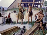 Noah lie&szlig; die Arche bauen.<br />
